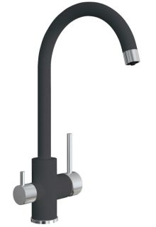 Смеситель для кухни Florentina Клио с подключением под фильтр чёрный